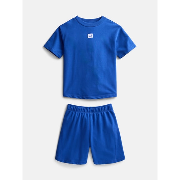 Wonder Nation Boys' French Terry Top and Shorts Set, 2-Piece, Sizes 4-10