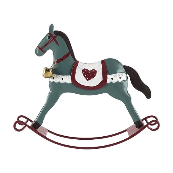 Ovzne Christmas Rocking Horse Ornament – Iron Hanging Decor For Tree Home