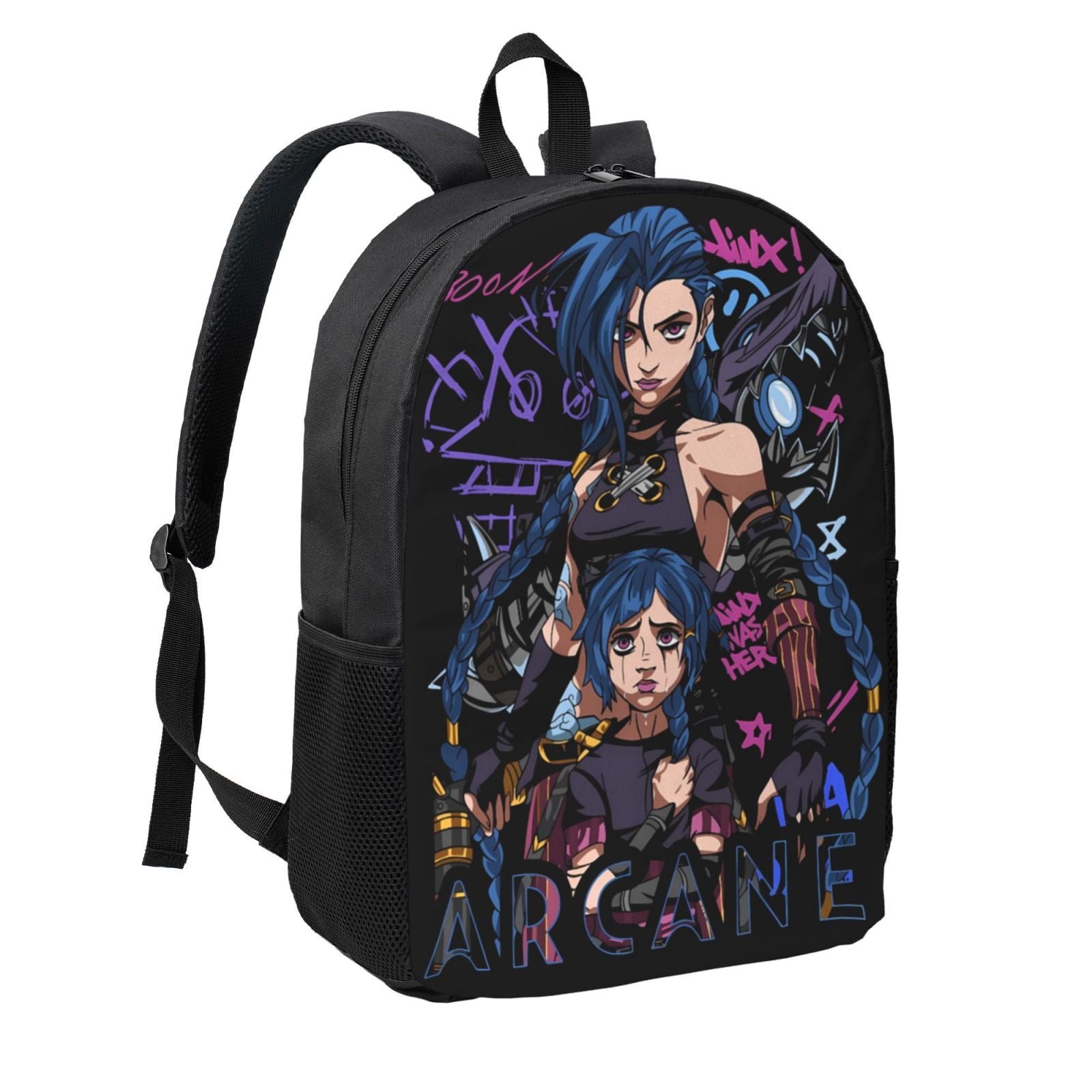 Anime Arcane Blue Jinx Backpack Unisex Bookbag Rucksack 