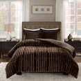 thumbnail image 2 of Fluffy Fur Comforter King Set, Super Soft & Warm Fluffy Chocolate Bedding, Luxury Fuzzy Heavy Bed Set for Winter with 2 Pillow Cases, 3pcs, 2 of 4