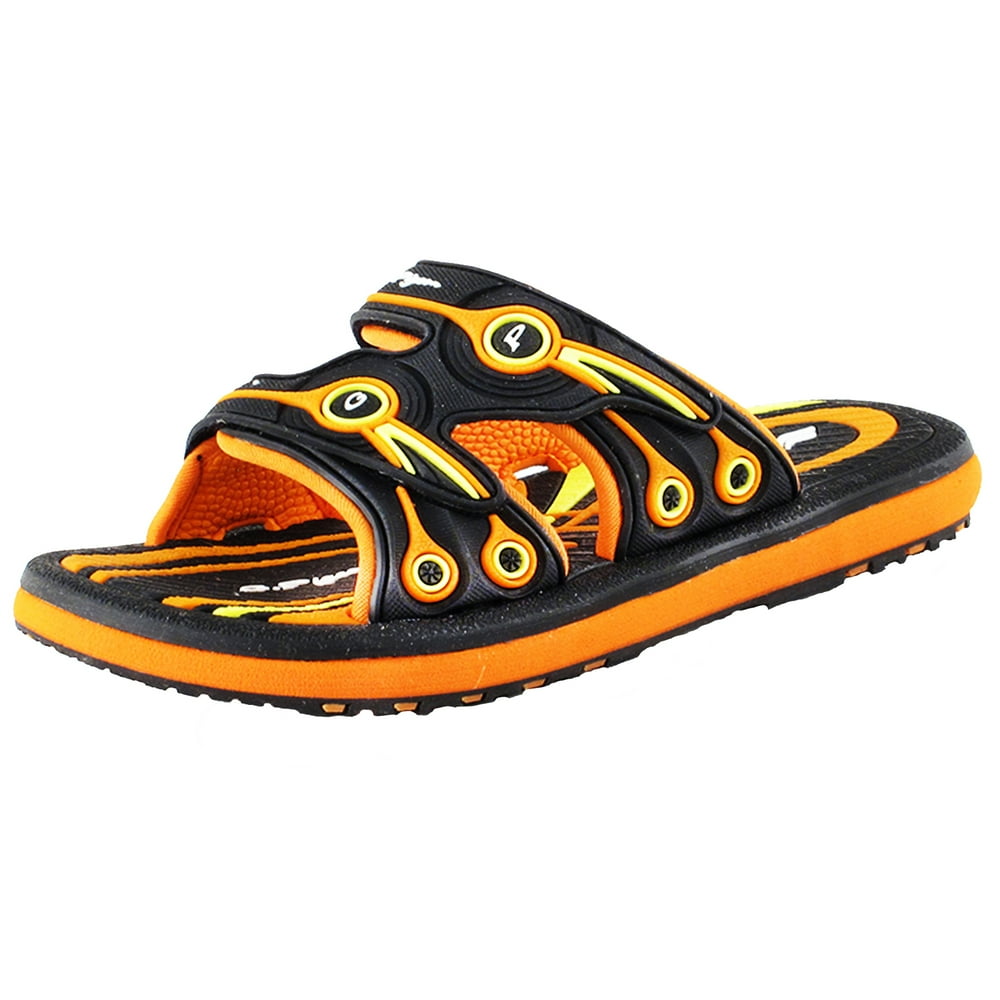Gold Pigeon Shoes GP Kids Classic Slide Sandal 7526 Black Orange, EU30 (Size Toddler 12 12