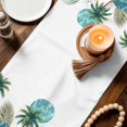 thumbnail image 3 of Tropical Plant Table Runner 72 Inches, Summer Watercolor Boho Green Palm Trees Bed Runner Dresser Scarves Tabletop for Indoor Outdoor Parties/Ceremony/Banquet, 18" x 72", 3 of 9