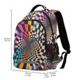 thumbnail image 2 of FORMRS Unisex Backpack Elementary School Travel Bookbag with Reflective Stripes, Beige Wavy Plaid, 2 of 7