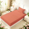 thumbnail image 2 of Manfei Modern Checkered Fitted Sheet Full,Geometric Check Bed Set,Orange,3pcs,1 Fitted Sheet and 2 Pillowcases, 2 of 6