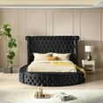 thumbnail image 4 of Better Home Products Elizabeth 107 x 101" Velvet Round Storage King Bed in Black, 4 of 10