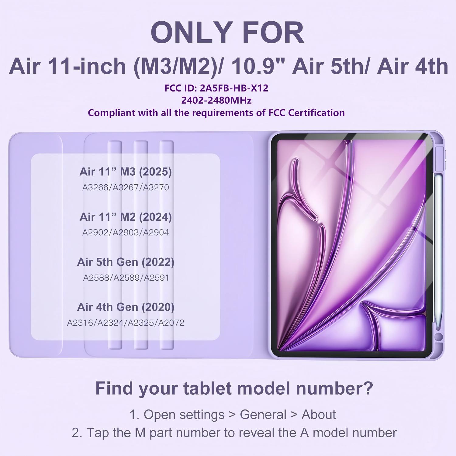 GEAK iPad Air 11 Keyboard Case, Purple photo 3