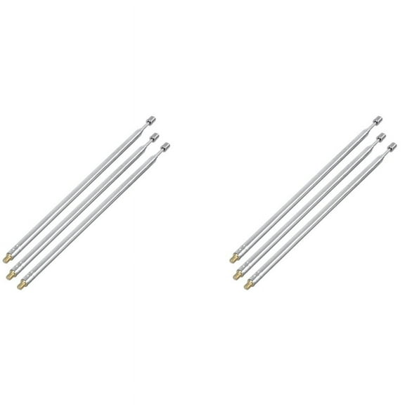 Telescopic Antennas 6 Pcs 43.5cm Length 4 Sections RC Remote Controls Silver,6 x telescopic antenna,silver tone