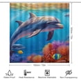 thumbnail image 2 of 4Pcs Watercolor Dolphin Shower Curtain Sets with Non-Slip Rugs, Toilet Lid Cover And U Shape Bath Mat, Natural Ocean World Landscape Animal Bathroom Sets Waterproof Shower Curtains with 12 Hook, 2 of 8