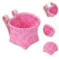thumbnail image 6 of Vsenkes Kids Bike Basket Bike Accessories Compact Decoration Handmade Storage Basket Pink, 6 of 9