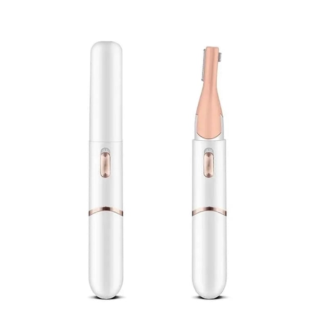 Recortadora eléctrica de cejas para mujer con perfilado preciso y depilación suave del vello facial, color blanco.