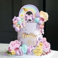 thumbnail image 2 of 38pcs Unicorn Cake Toppers Rainbow Cake Decorations, Flower Birthday Decor with Butterflies and Mini Balls for Boys and Girls Unicorn Theme Party Supplies, 2 of 4