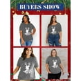 thumbnail image 6 of XCHQRTI Christmas Tree Shirt for Women Plus Size Tshirt Short Sleeve Graphic Top, 6 of 11