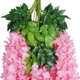thumbnail image 6 of Babibeauty 24 Pack 3.6 Feet Artificial Fake Wisteria Vine Ratta Hanging Garland Silk Flowers String Home Party Wedding Decor (Pink), 6 of 9