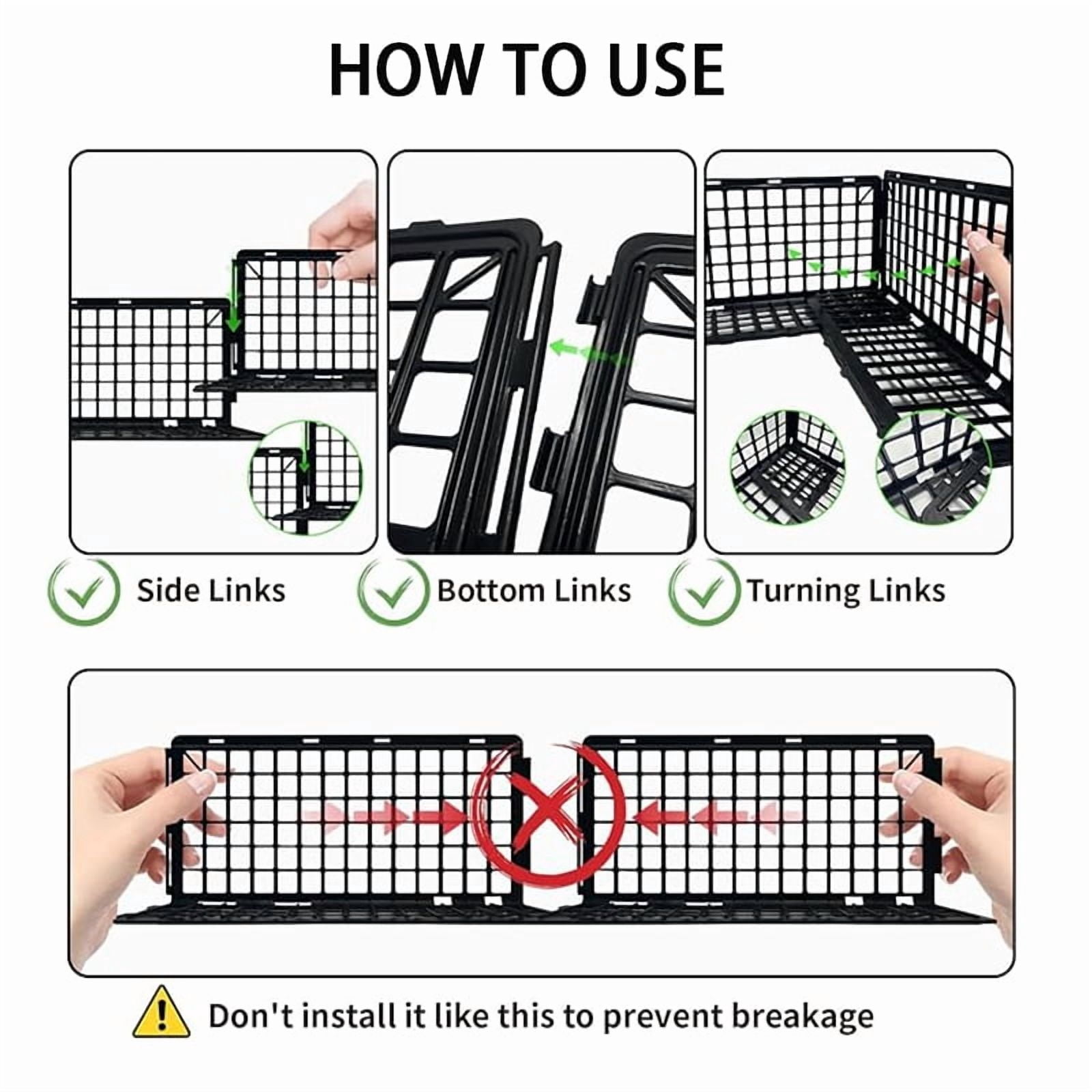 12 PCS Under Couch Blockers for Bed Couch Furniture with 30 Ties Black Couch Barriers Underneath Stop from Getting Under The Sofa
