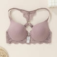 thumbnail image 5 of Pxxlle Bras for Women Underwire Push Up Bras Beauty Back Bralette Front Cosure Lace Everyday Bralette Breathable Full Coverage Bralettes Purple L, 5 of 10