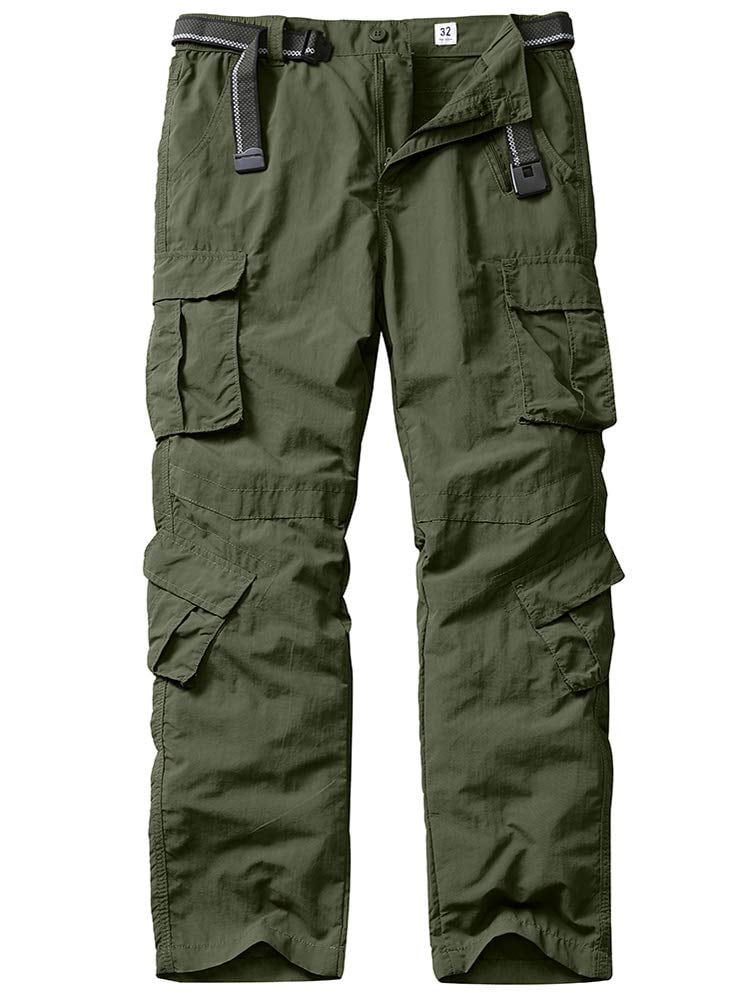 Relaude Fitness Mens Outdoor Cargo Work Pants Rip-Stop Military Tactical Pants Lightweight Casual Cargo Pants Men 