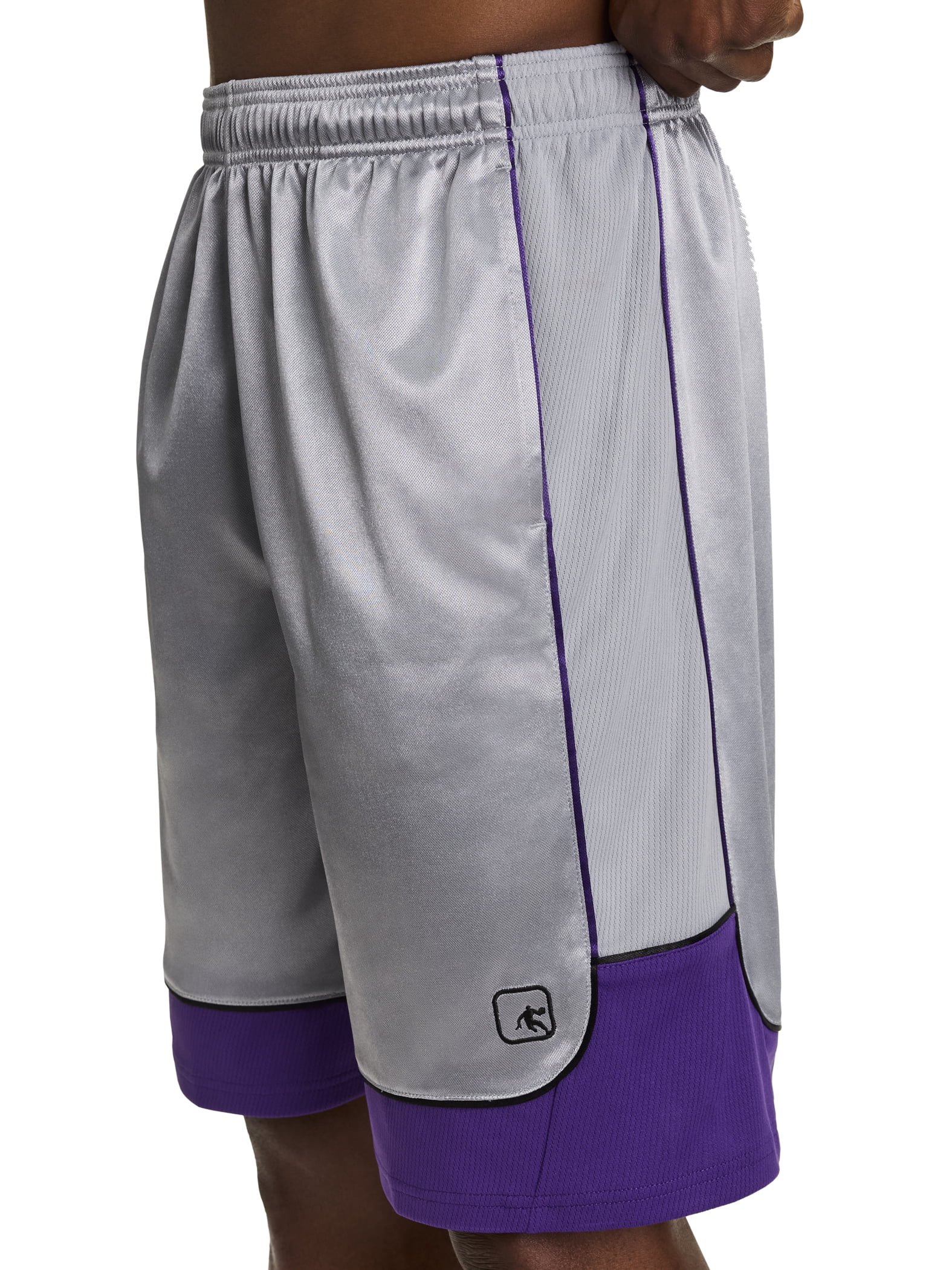 AND1 Men's and Big Men's All Court Colorblock Short, 11" inseam, up to Size 5XL