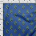 thumbnail image 2 of oneOone Cotton Poplin Twill Medium Blue Fabric Leaves & Paisley Block Fabric For Sewing Printed Craft Fabric By The Yard 56 Inch Wide, 2 of 2