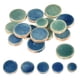 thumbnail image 1 of Uxcell 100g Azulejos de cerámica para mosaicos en masa, azulejos de cerámica redondos de hielo agrietado azul verde para kits de mosaico, 1 of 7