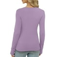 thumbnail image 4 of Women Long Sleeve Shirts Ribbed Knit Tops V Neck Basic T-Shirt Y2K Slim Fitted Blouses Classic Base Layer Fashion Going Out Tops Casual Business Outfits 2026 Spring Summer Tops, 4 of 9