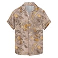 thumbnail image 2 of Styesk T-Shirts pour Hommes Mode Décontractée Imprimé Feuille Manches Courtes Chemise à Col, 2 of 5