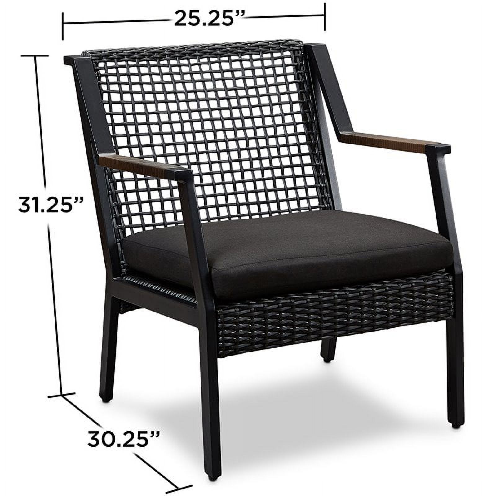 Home Square 3 Piece Garden Patio Set with Fire Table and 2 Chairs in Black - image 4 of 15