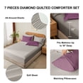 thumbnail image 5 of Flymme 7 Pieces Full Size Bed in a Bag Purple Comforter Set with Sheets Modern Quilted Diamond Bedding Sets Complete Full Bed Sets for Bedroom Decor, 5 of 8