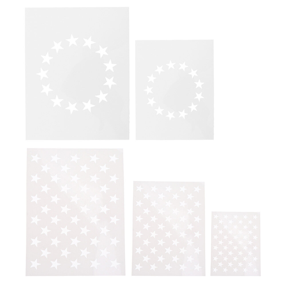 5Pcs Star Stencils DIY American Flag Stars Template for Wood Fabric Paper  Wall