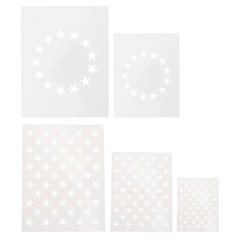 5Pcs Star Stencils DIY American Flag Stars Template for Wood Fabric Paper  Wall