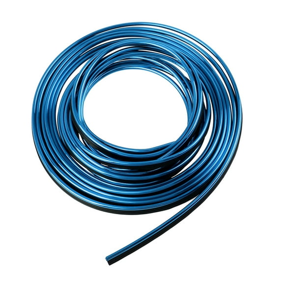 5m Blue Chrome Decorative Line Car Interior Gap Door Edge Moulding Trim Strip
