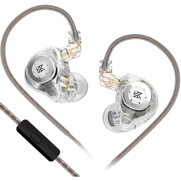 wonima11 EDX PRO Wired Earphones KZ IEM HiFi Heavy bass Music Gaming headsets in-Ear Monitor Headphones Removable Cable C PIN 0.75mm (with Microphone, White)