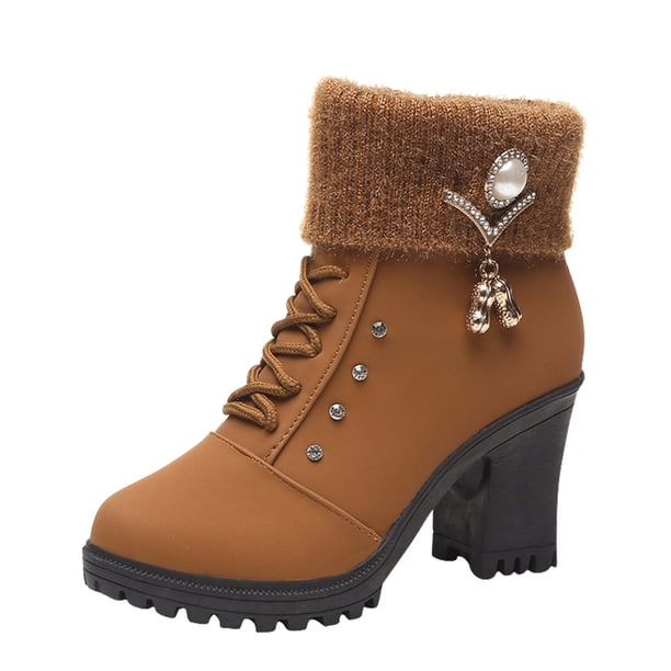 NECHOLOGY Botas Mujer Adulto Femenino Zapatos Botines para mujer Zapatos de mujer Moda retro Botines casuales Zapatos de felpa con de agua Botas de mujer (Yellow, 7)