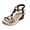 Brown, variant on Boho Beach Platform Dress Sandals for Women with Flower Wedges Ethnic Breathable Linen Sole Glitter Gemstones Open Toe Stretchy Ankle Strap Chunky High Heels Summer Shoes Beige Size 7.5