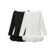thumbnail image 2 of HH TRAF Vestido de ballet estilo europeo americano de moda femenina Vestido mini de manga larga Vestido de verano para mujer Vestido de playa liso con cuello redondo para mujer, 2 of 5
