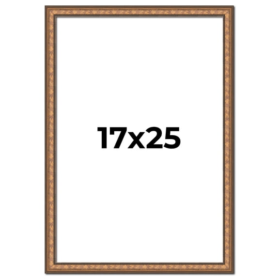 17x25 Frame Gold Real Wood Picture Frame Width 1.25 Inches Interior Frame Depth 0.5 Inches Garrin