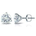 thumbnail image 1 of 18k White Gold Round Moissanite Stud Earrings (5ct TGW, 9mm, J-K)&nbsp;3-Prong Martini Set, Screw-Back by Diamond Wish, 1 of 3