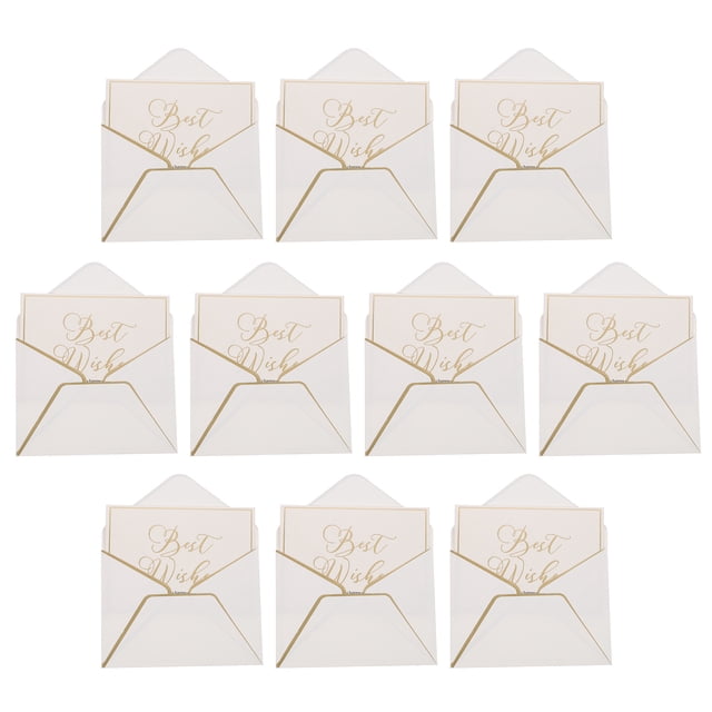 Shisuyan 10pcs THE BEST WISHES TO YOU Greeting Cards with Envelopes Blessing Cards Blank Note Cards