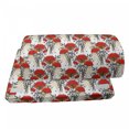 thumbnail image 4 of Floral Foot Rest, Sketchy Hand Drawn Repeating Poppies Pattern Leafy Strokes Pattern, Non-Slip Backing Adjustable Ergonomic Memory Foam Leg Support for Office, Vermillion and Dark Taupe, by Ambesonne, 4 of 5