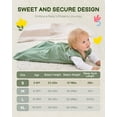 thumbnail image 3 of Baby Sleep Sack 0-6 Months, 100% Organic Cotton Wearable Blanket for Babies, 2-Way Zipper TOG 0.5 Lightweight Breathable Baby Sleeping Bag, 4 Sizes-S Leaf＆Green, 3 of 7