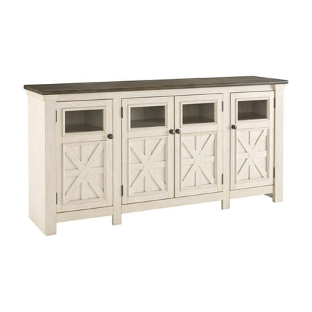 Signature Design by Ashley Bolanburg Farmhouse TV Stand - Antique White/Weathered (Best Tv Stand Designs)