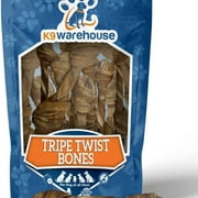 K9warehouse Tripe Twist Bones - Natural Dog Treats 100% Beef (6 Count)