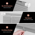 thumbnail image 4 of LazBlinds No Tools No Drill Cordless 1" Vinyl Mini Blinds, 100% Privacy S-Curve Blinds for Indoor Windows, Room Darkening Horizontal Window Blinds and Shades for Home, 30 1/2" W x 48" H, Grey, 4 of 6