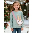 thumbnail image 2 of Little hand Girls Long Sleeve Kid Tough Tee Shirt Rabbit Graphic Tee Cotton Casual Crewneck T-Shirt 4-10 Years, 2 of 4