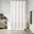 thumbnail image 6 of No Hook Shower Curtain, Farmhouse Beige White Striped Shower Curtains for Bathroom with See Through Top Window, Modern Stripes Waterproof & Washable Bath Curtain Stand Up Stall 36"x72", 6 of 9