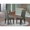 thumbnail image 2 of East West Furniture Parsons Chairs Set of 2 - Light Pickle Linen Fabric Accent Chairs with Oak Legs-Color:Dark Gotham Grey/with Black Leg, 2 of 2