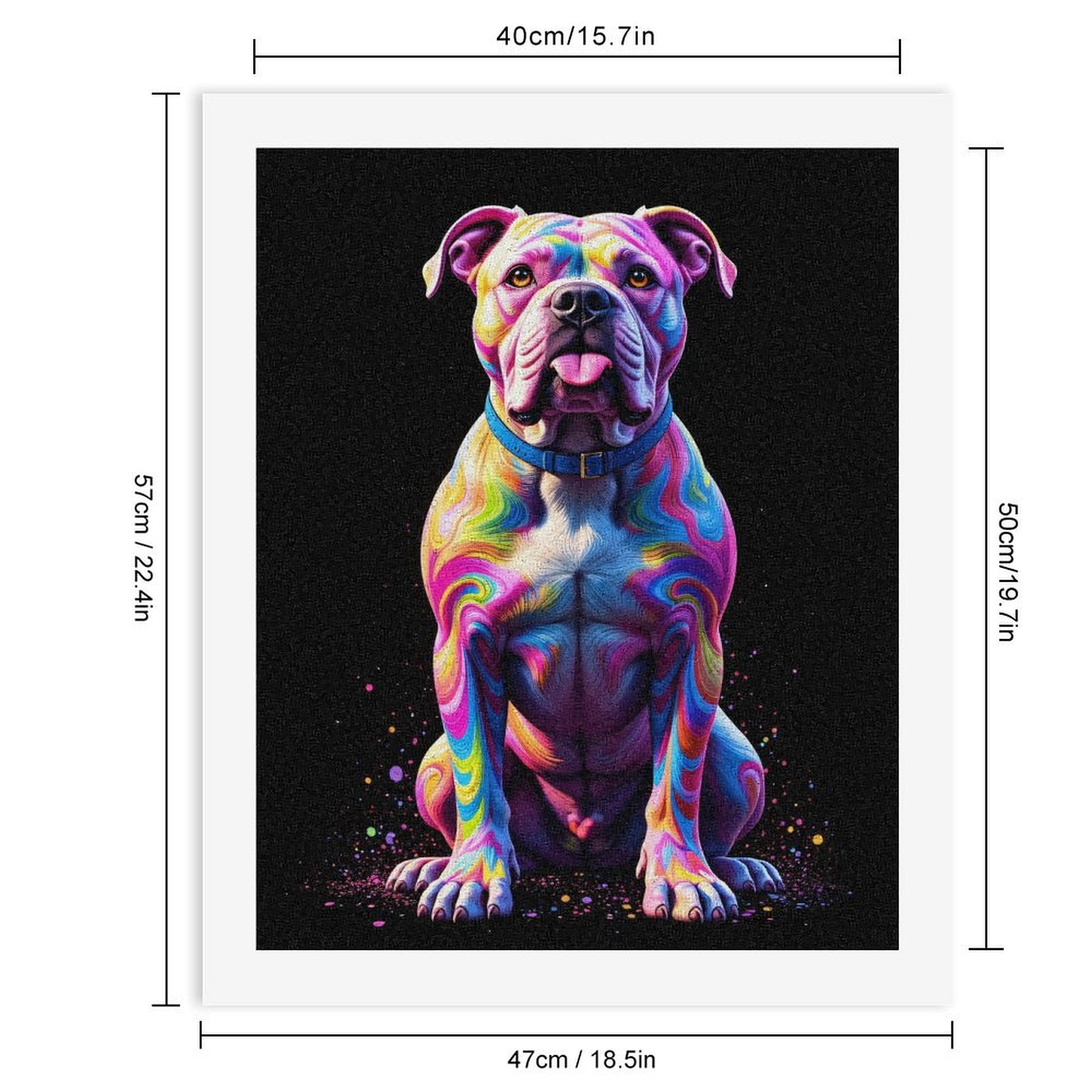 Paint By Numbers Kit for Adults Beginner - DIY Colorful Dog Abstract Art Portrait Canvas Painting Kits for Adults, Frameless Paint By Number for Adults for Home Wall Decor 16x20 Inch