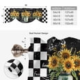 thumbnail image 6 of Sunflower Tie Up Valance Curtains for Windows, Kitchen Curtains Window Treatments, Black White Check Farmhouse Bee Vase Floral Short Window Shades Valances for Bedroom Bathroom Cafe 54"x18", 6 of 8