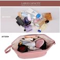 thumbnail image 5 of Double Layer Cosmetic Bag, Travel Makeup Bag Portable Leather Toiletry Bag, 5 of 5
