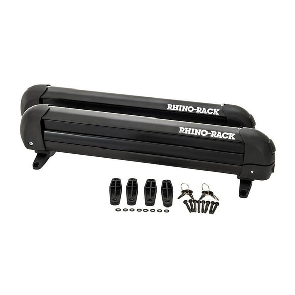 Rhino-Rack USA Ski Carrier - Roof Rack Kit 574 Carries Up to 4 Pairs Of Skis/2 Narrow Snowboard; Lockable; With 2 Ski Carriers/4 Keys/Mounting Hardware