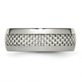 thumbnail image 3 of Auriga Stainless Steel Polished with Grey Carbon Fiber Inlay 8 mm Band for Women Size 10.5, 3 of 6